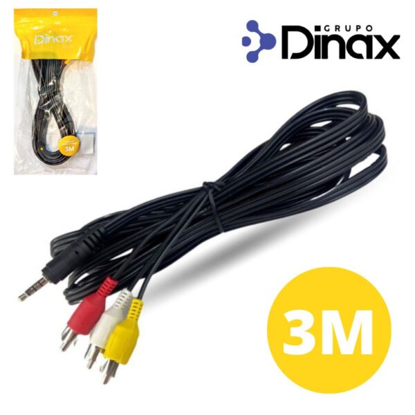 CABLE RCA AUDIO Y VIDEO DINAX 3 MT (DX-35RCA3)