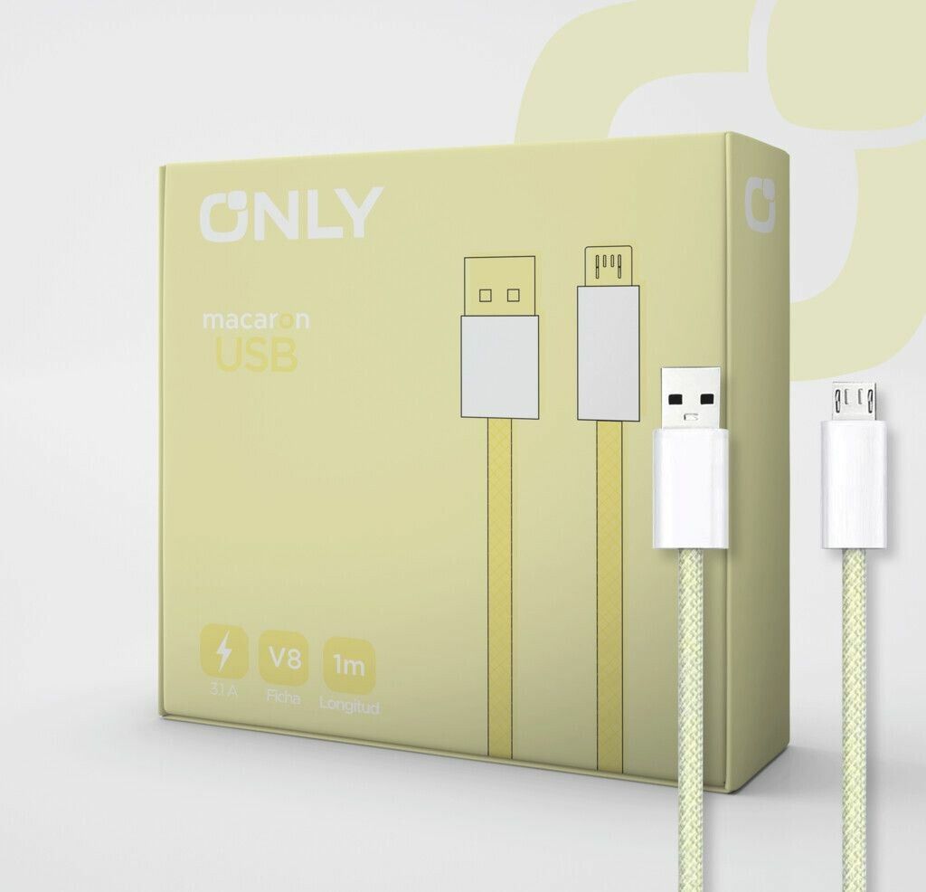 CABLE USB ONLY MACARON V8 3.1 AMP. CABLE USB ONLY MACARON V8 3.1 AMP. - Imagen 1