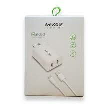 CARGADOR  220V. MIXOR REALIDAD IPHONE 4.4 AMP. (2USB + CABLE)