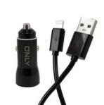 CARGADOR 12V. ONLY POWERED IPHONE  3.1AMP. (2 USB + CABLE) - Imagen 2