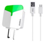 CARGADOR 220V. SOUL SHARE DUO VERDE V8 2.4AMP. (2USB. MAS CABLE) - Imagen 2