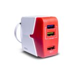 CARGADOR 220V. SOUL FAST CHARGE ROJO V8 3.0 AMP. (3USB MAS CABLE) - Imagen 2