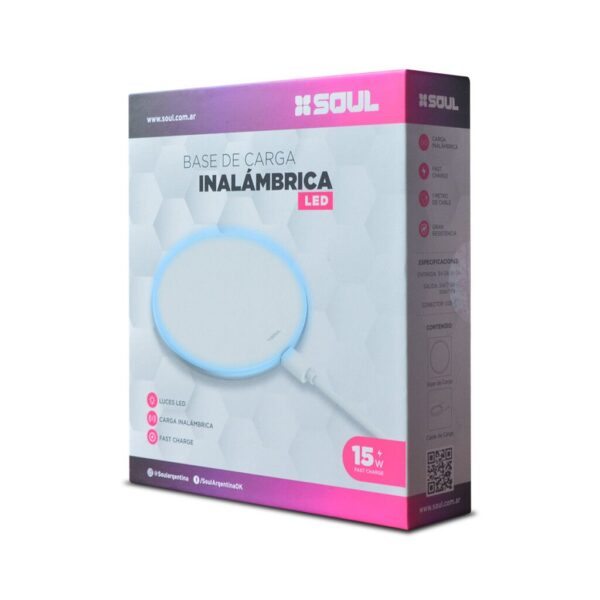 CARGADOR INALAMBRICO SOUL BASE LED (S50)