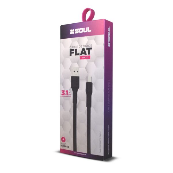 CABLE USB SOUL FLAT V8 3.1AMP.