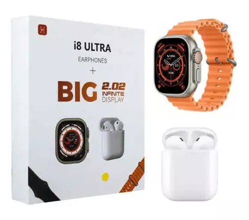 RELOJ SMART WATCH + AURICULAR BTH I8ULTRA BIG2.0