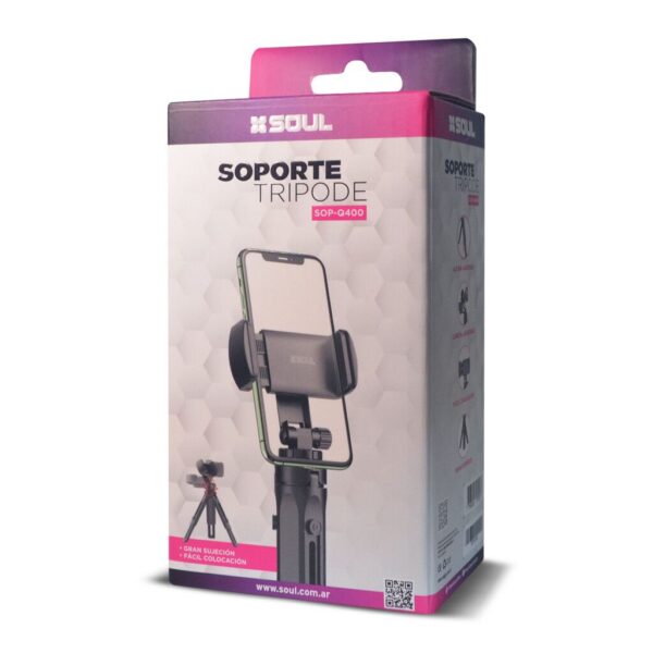 SOPORTE CELULAR SOUL CON TRIPODE 360° (Q400)