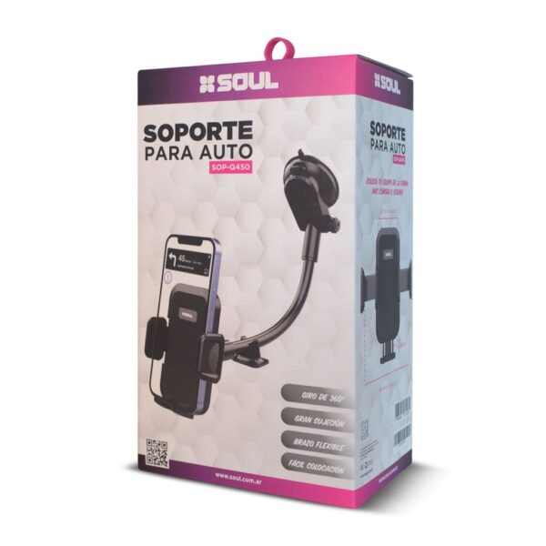SOPORTE CELULAR SOUL PARA AUTO BRAZO EXTENSIBLE (Q450)
