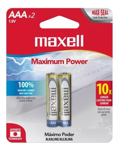 PILA ALCALINA MAXELL AAA LR3 (X2 UNID)