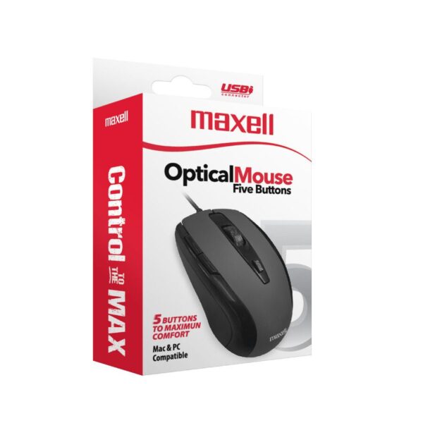 MOUSE USB MAXELL OPTICAL MOUSE 5 BOTONES (MORWR-105)