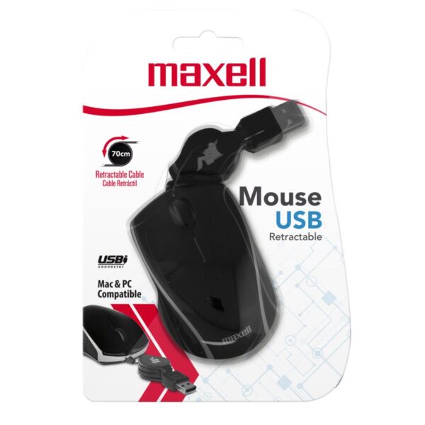 MOUSE USB MAXELL RETRACTABLE (MOWR-000)