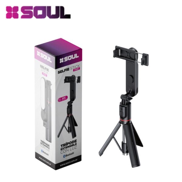 PALO PARA SELFIE BTH SOUL STICK H150  (TRIPODE EXTENSIBLE + LUZ LED + 360°)