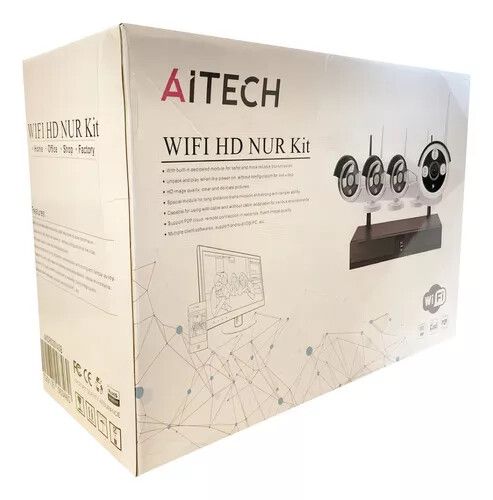 KIT 4 CAMARAS DE SEGURIDAD AITECH WIFI HD (AICR020143B)
