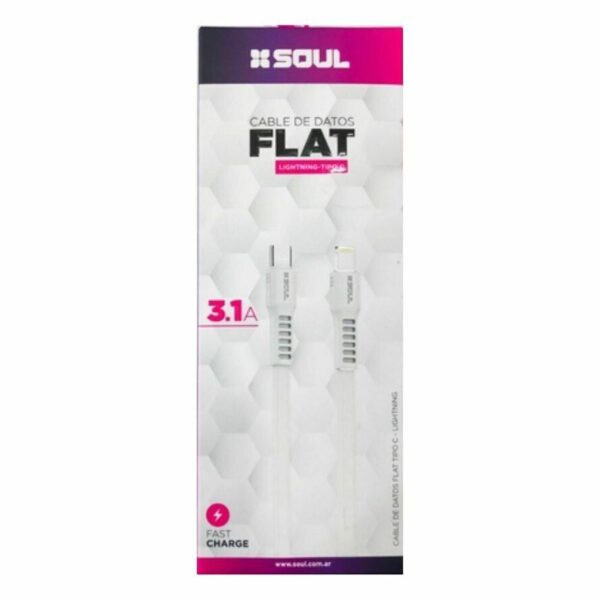 CABLE USB SOUL FLAT TIPO C A IPHONE 3.1AMP.
