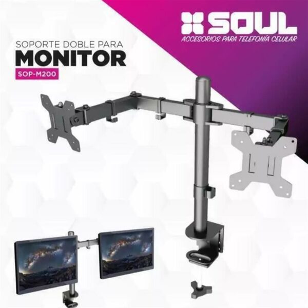 SOPORTE PARA MONITOR SOUL DOBLE 13''X2 (SOP-M200)