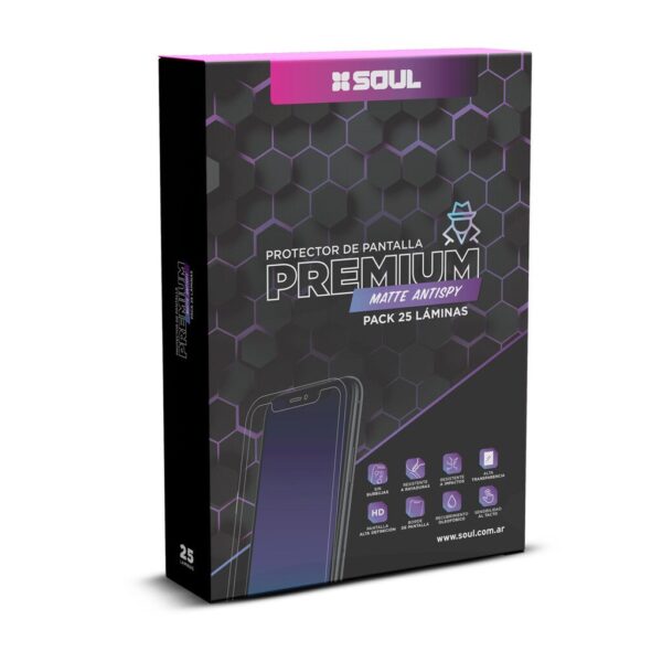 LAMINAS HIDROGEL SOUL MATTE ANTIESPIA (PACK X25 UNIDADES)
