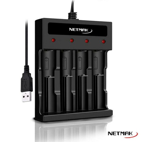 CARGADOR USB PARA PILAS NETMAK  AA/AAA 250 MAH (NM-CH5)