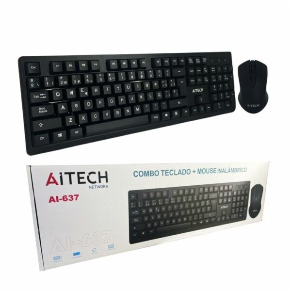 COMBO TECLADO Y MOUSE AITECH INALAMBRICO AI-637 (AITM010204M)