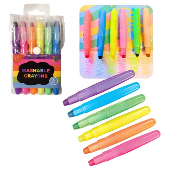 SET DE CRAYONES NEON LAVABLES X6 (LB-25)