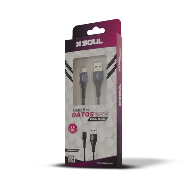 CABLE USB SOUL FULL JEAN IPHONE 2AMP.