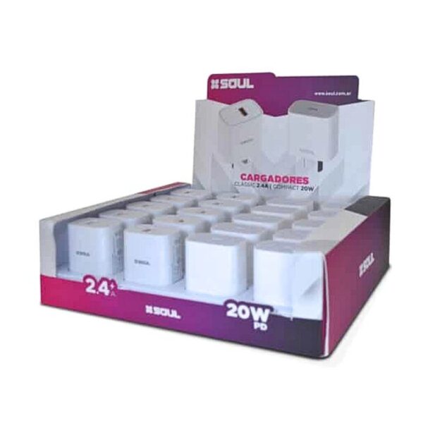 KIT DE CABEZALES 220V. SOUL MIXTO CLASSIC 2.4A/COMPACT 20W. (X20 UNIDADES)