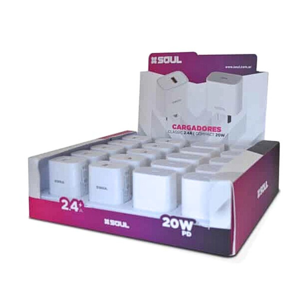 KIT DE CABEZALES 220V. SOUL MIXTO CLASSIC 2.4A/COMPACT 20W. (X20 UNIDADES) KIT DE CABEZALES 220V. SOUL MIXTO CLASSIC 2.4A/COMPACT 20W. (X20 UNIDADES) - Imagen 1