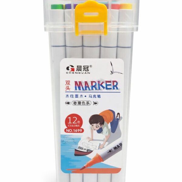 SET DE MARCADORES DOBLE PUNTA 12 COLORES (EC101362)