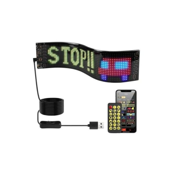 CARTEL LED PROGRAMABLE CON CONTROL 10X34 CM (EC100801)