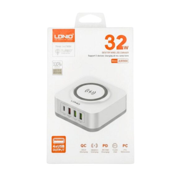 CARGADOR LDNIO AW004 CON CARGA INALAMBRICA (EC101042)
