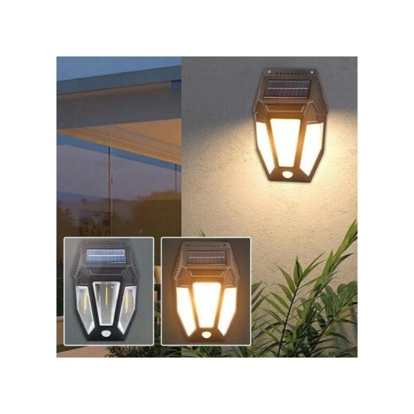 LAMPARA DE PARED CON  PANEL SOLAR Y SENSOR DE MOVIMIENTO  (EC101329/330)